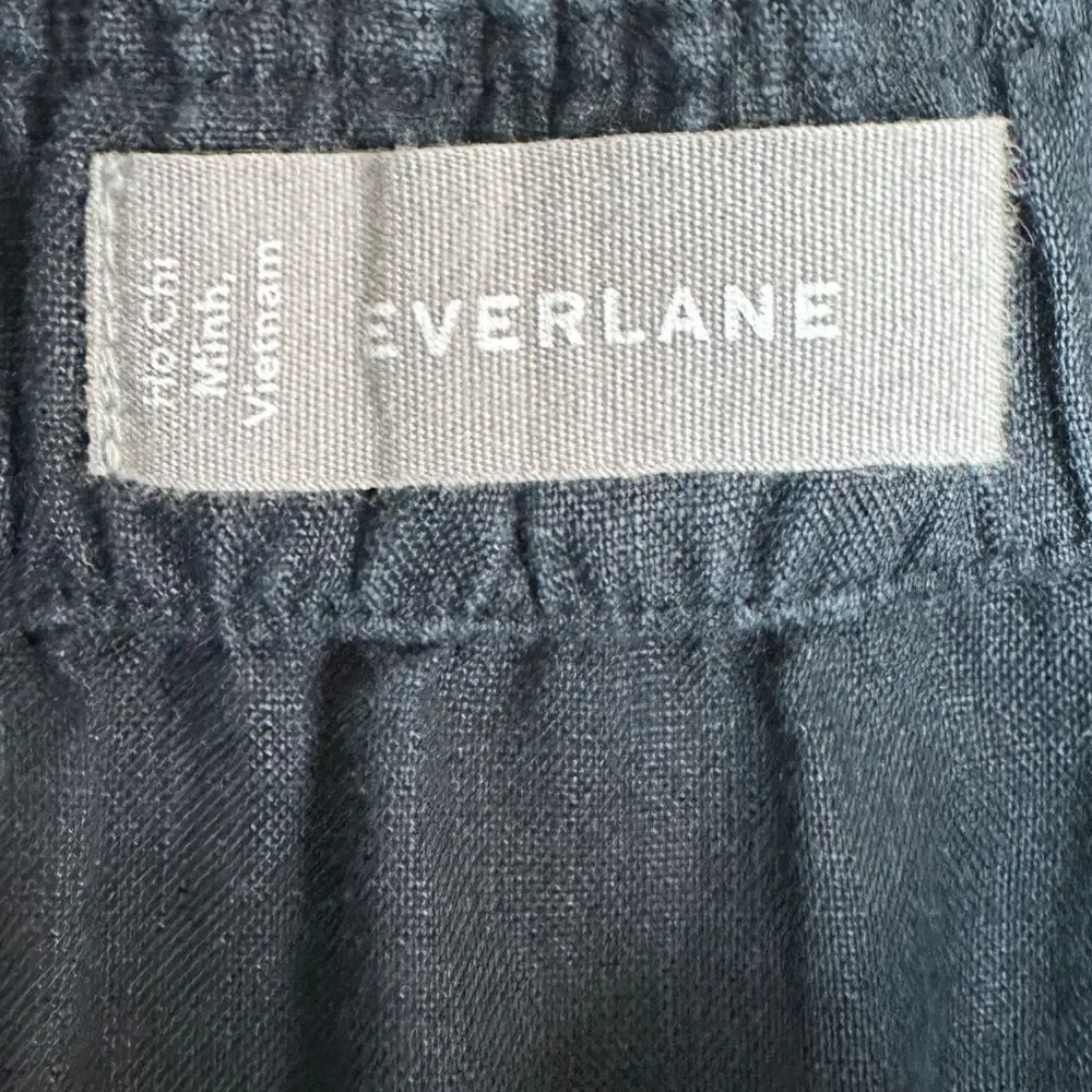 Everlane Linen Jumpsuit in Washed Black Size 4